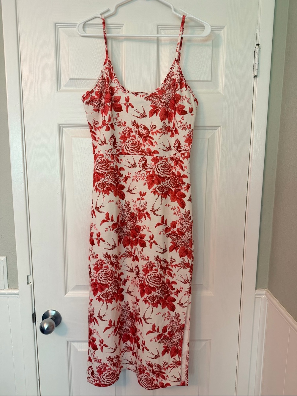 Jasambac Red Floral midi dress- Women
